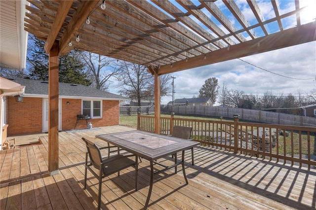 wooden deck with a pergola