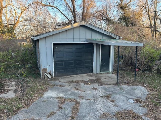 view of garage