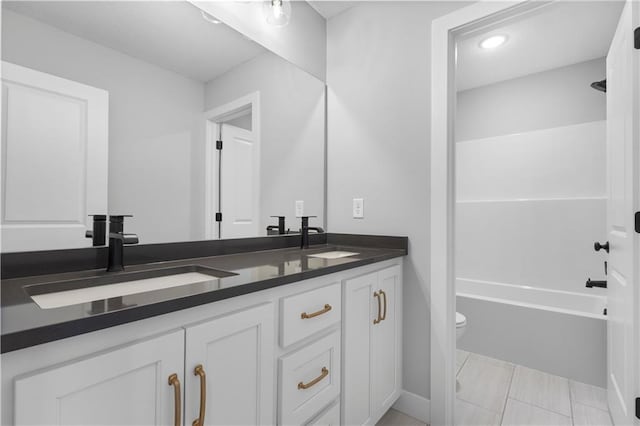 1515 SW Arbor Park Dr, Lees Summit, MO 64082 - full bath with toilet, double vanity, recessed lighting, and shower / tub combination