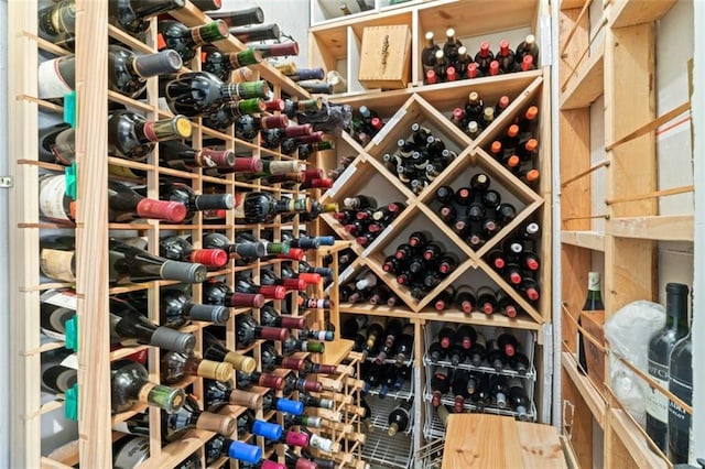 view of wine cellar