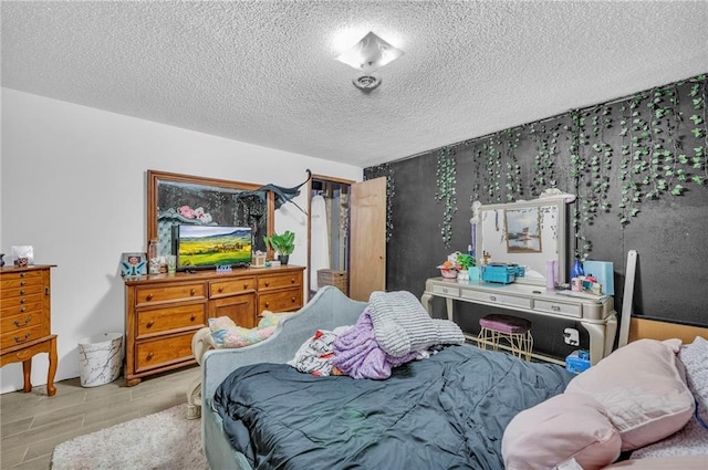 bedroom with a textured ceiling