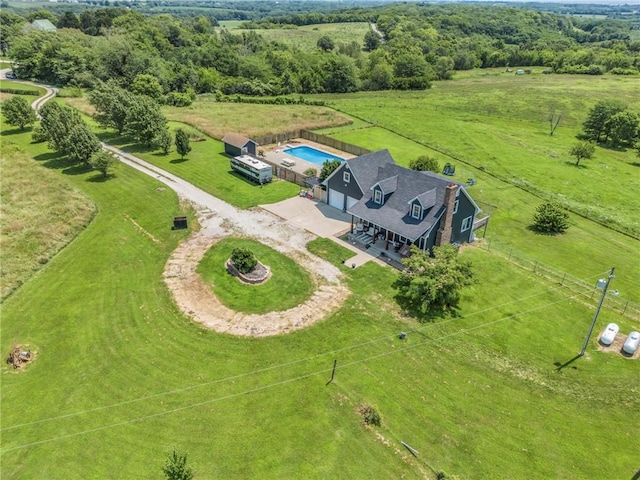 bird's eye view featuring a rural view