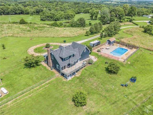 drone / aerial view featuring a rural view