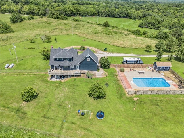 drone / aerial view featuring a rural view