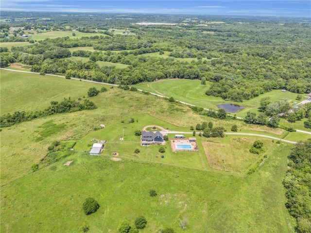 drone / aerial view with a rural view