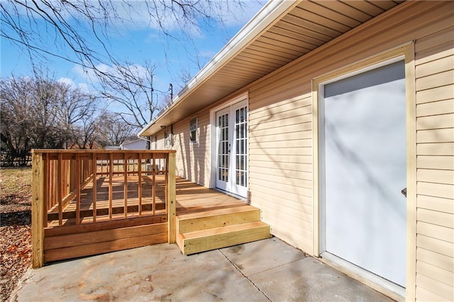 deck with french doors