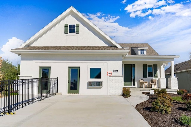 view of front of property with a porch