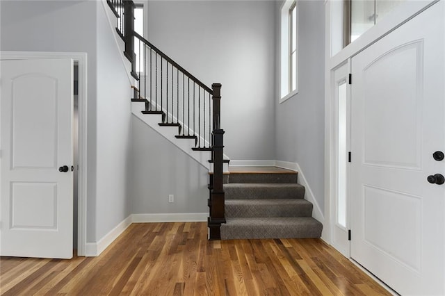 entrance foyer featuring hardwood / wood-style flooring