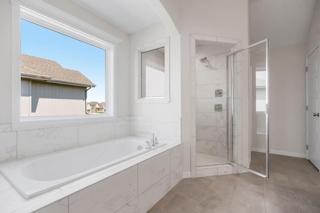 17157 W 164th Ter, Olathe, KS 66062 - full bath with a garden tub, a stall shower, and tile patterned floors