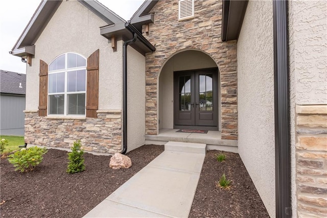 entrance to property with french doors