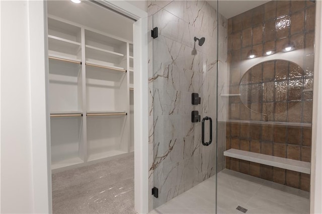 bathroom featuring an enclosed shower