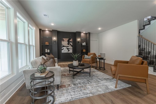 living room featuring hardwood / wood-style floors