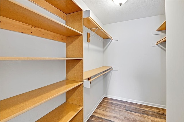 walk in closet featuring hardwood / wood-style floors