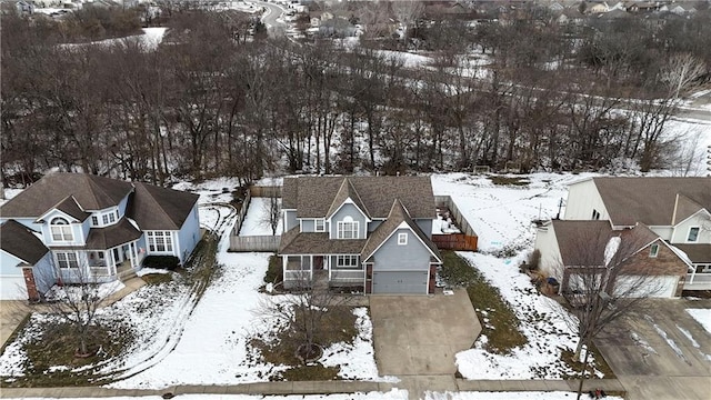 view of snowy aerial view