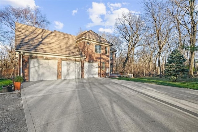 exterior space featuring a garage