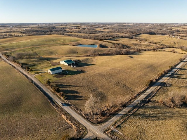 drone / aerial view featuring a rural view