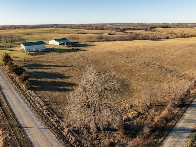 bird's eye view with a rural view