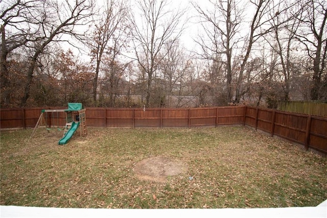 view of yard featuring a playground