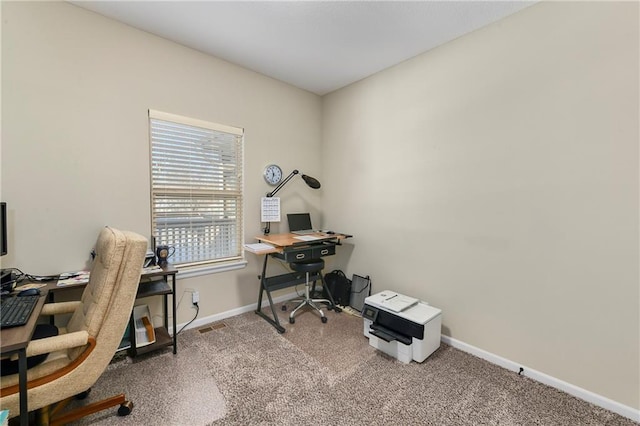 office area featuring carpet