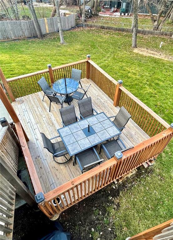 deck with a lawn