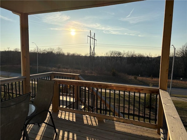 view of deck at dusk