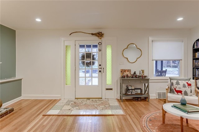 entrance foyer with wood-type flooring