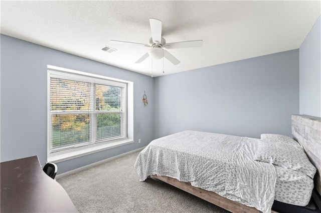 bedroom featuring carpet flooring and ceiling fan