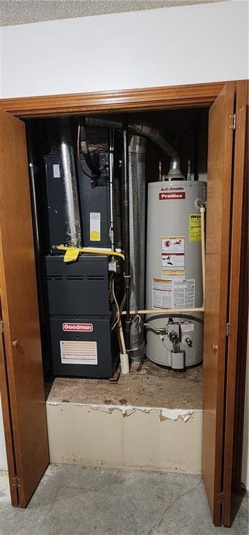 utilities with heating unit and water heater