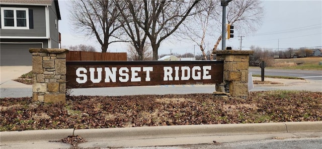 view of community sign