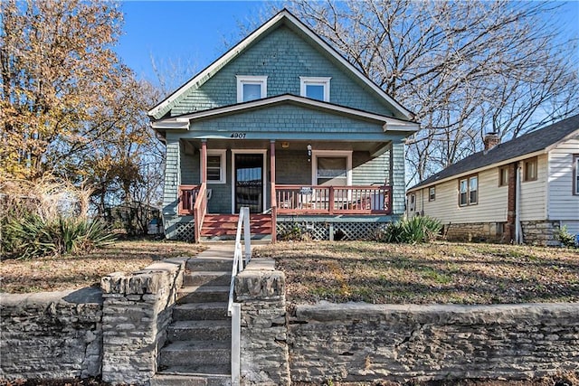 bungalow-style home featuring a porch