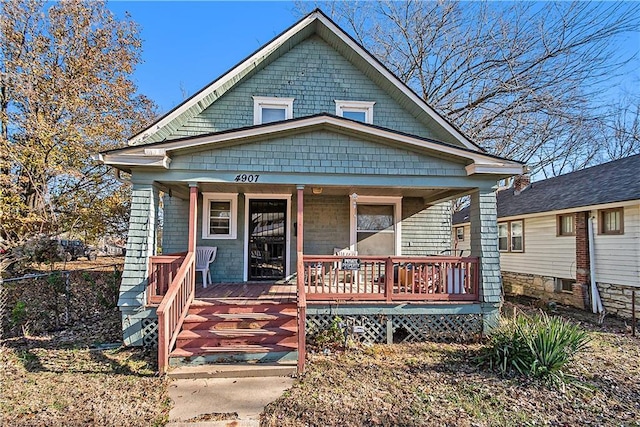 bungalow-style house with a porch