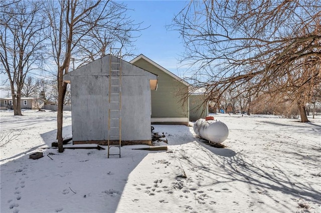 view of snow covered structure