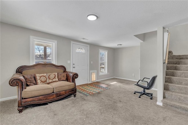 sitting room with carpet