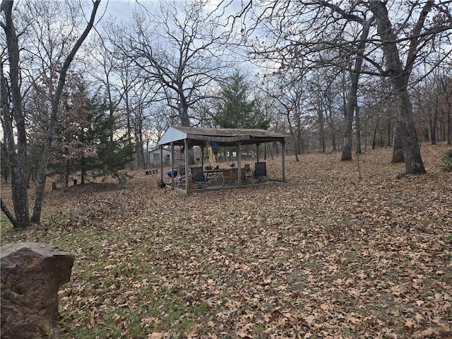 view of yard with a gazebo