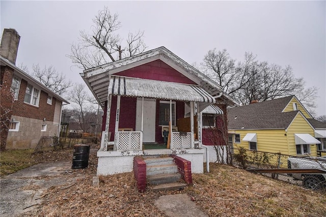 bungalow-style house with a porch