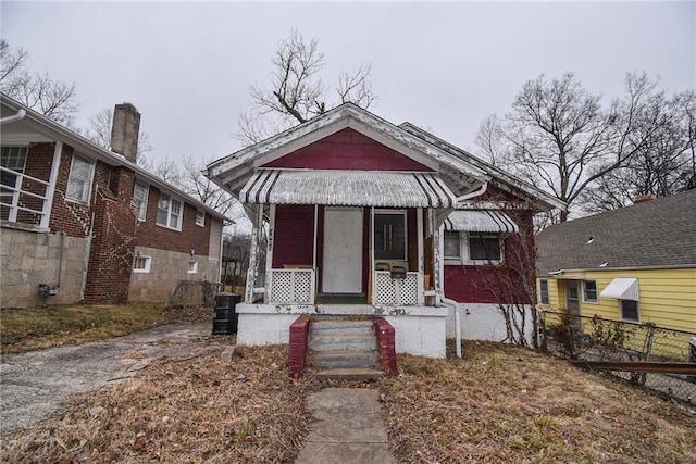 view of bungalow-style home