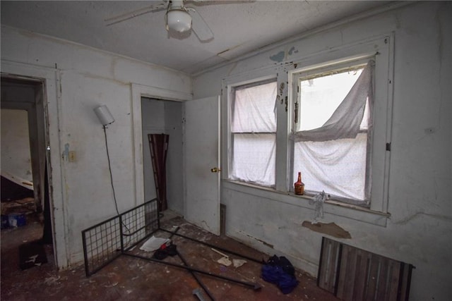 miscellaneous room featuring ceiling fan