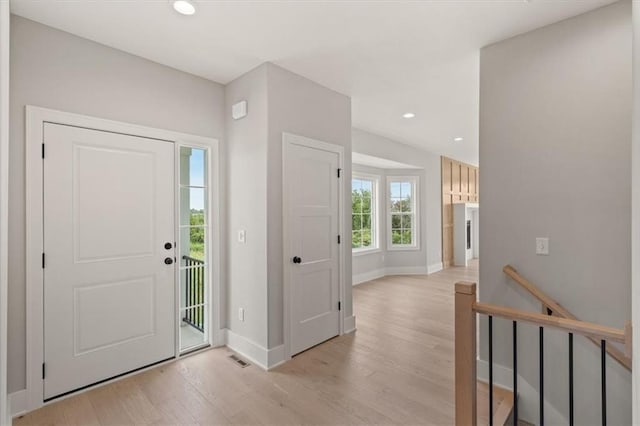 entrance foyer featuring light hardwood / wood-style floors