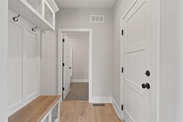 mudroom featuring light hardwood / wood-style floors