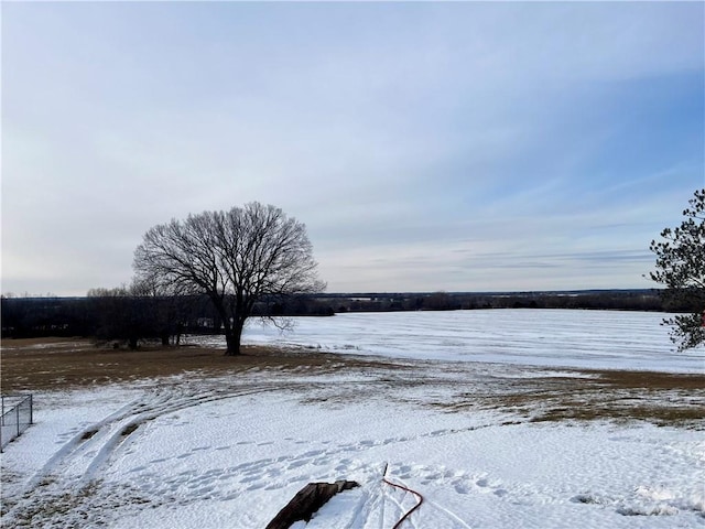 property view of water with a rural view