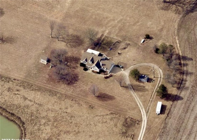 bird's eye view with a rural view