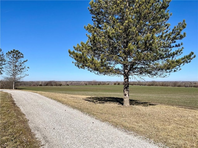 view of street with a rural view