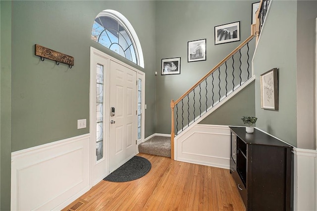 entrance foyer featuring light hardwood / wood-style flooring