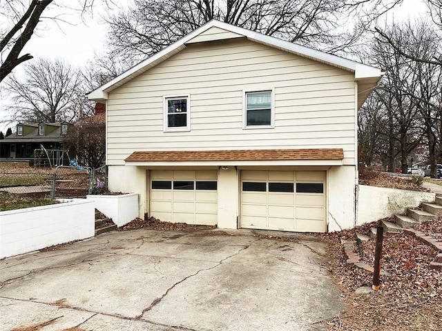 view of home's exterior with a garage