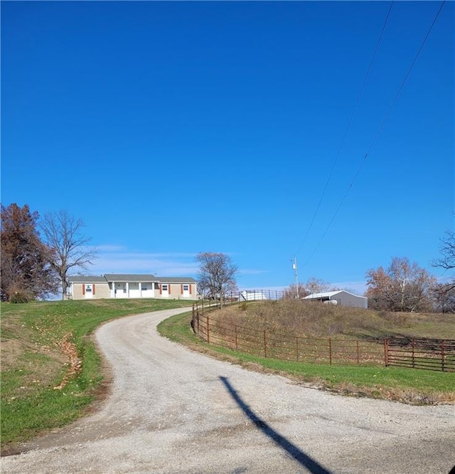 view of street featuring a rural view