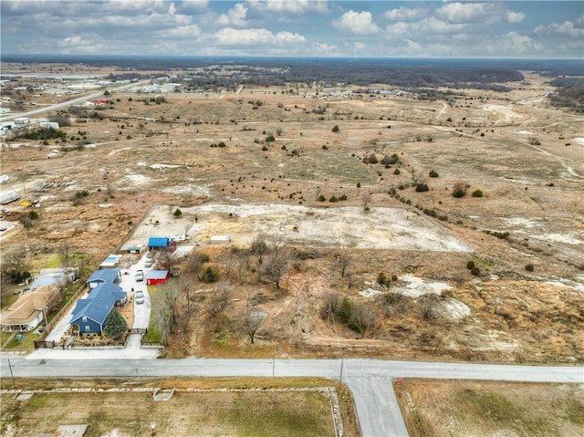 drone / aerial view with a rural view