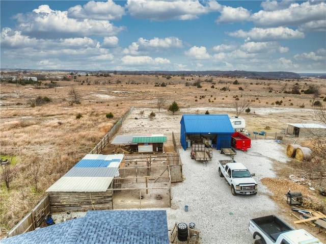 aerial view featuring a rural view