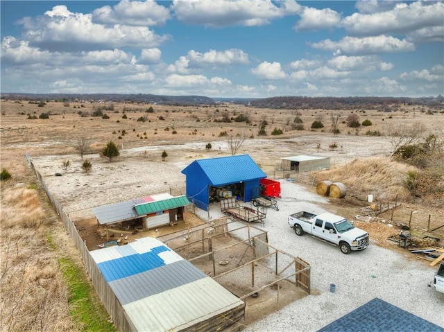 bird's eye view with a rural view