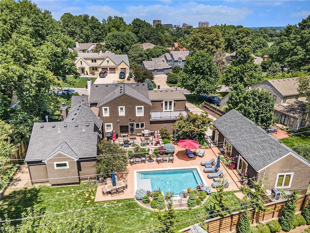 821 W 54th Ter, Kansas City, MO 64112 - view from above of property featuring a pool area