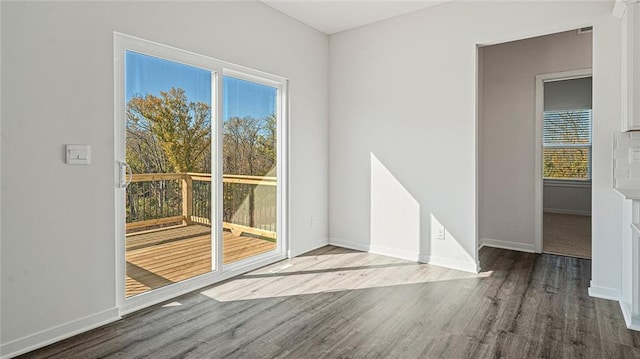 doorway to outside featuring hardwood / wood-style flooring